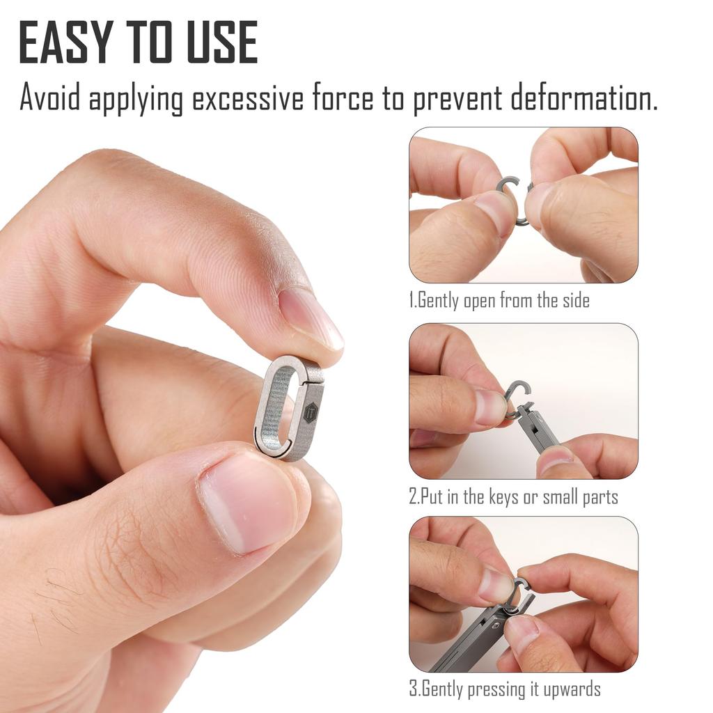 [KeyUnity] Key Ring Titanium Small Oval 15mm 2 Pieces KA29