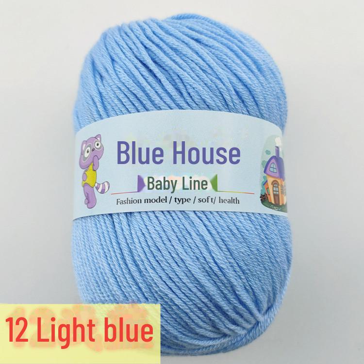 Blue Barbie Baby Yarn - 6-Strand, DIY Hand-Woven for Scarves and Slippers, Fine Hook