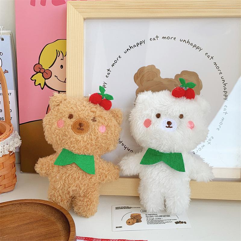 New Cherry Bear Bunny Plush Pendant Cute Cartoon Doll Schoolbag Keychain Catcher Doll