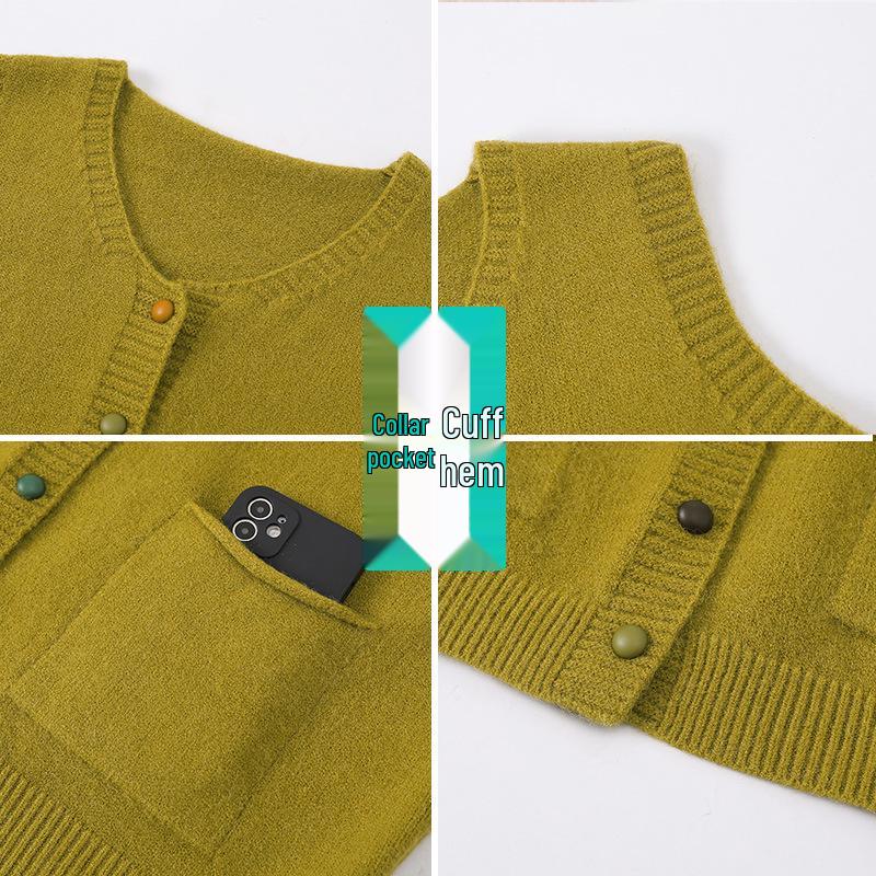 Women's Plus Velvet Warm Cardigans for Middle-aged and Elderly - Autumn/Winter