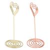 10Pcs Table Number Stands Layered Heart Style Stable Base Electroplated Metal Place Card Holder for 