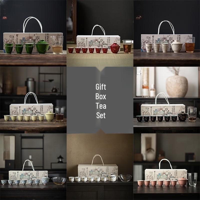 Chaxun Hand-Painted Ceramic Travel Tea Set