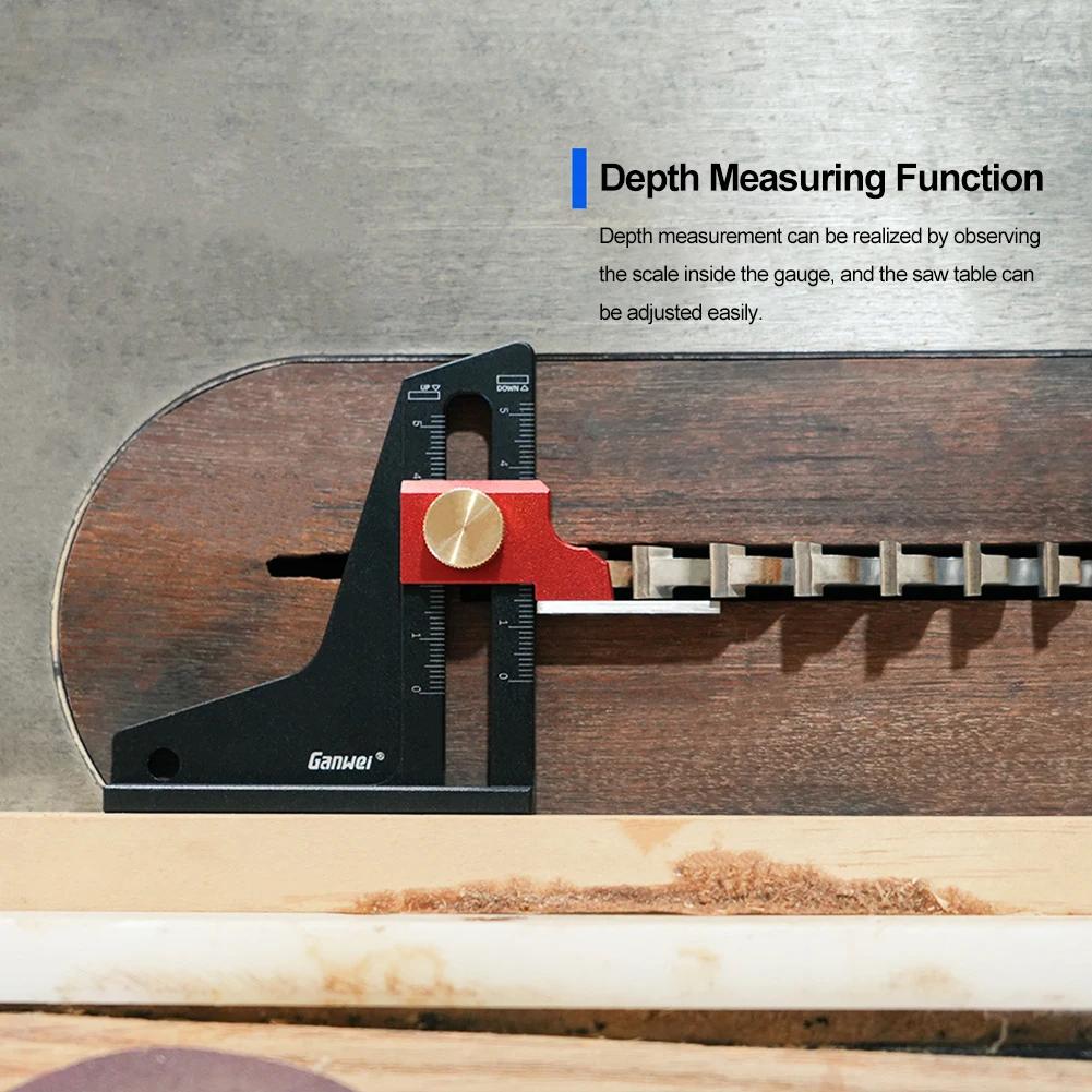 Aluminum Alloy Height Gauge Dual Scales DIY Woodworking Height Measurement Tools Precision for Tablesaw Depth Measuring Ruler