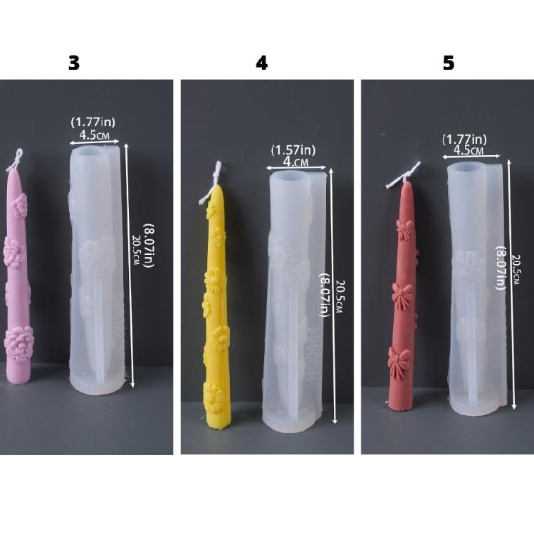 Flower Candle Mould Handmade Bows Silicone Molds Soap Molds Ornament Molds Castings Molds Long Rod Molds Craft Supplies