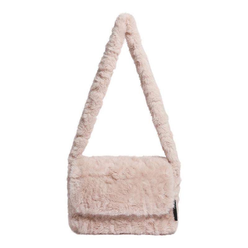Fashionable Flap Clutch Purse Bag Soft Faux Fur Small Shoulder Bags For Women 2025 Winter Trend Korean Plush Handbags Crossbody Bag