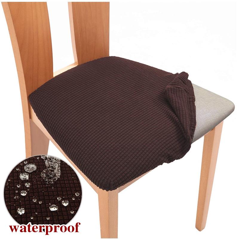 Waterproof Jacquard Chair Cover For Dining Room Thick Fabric Chair Slipcover Protector Washable Seat Cover For El Banquet 1Pc