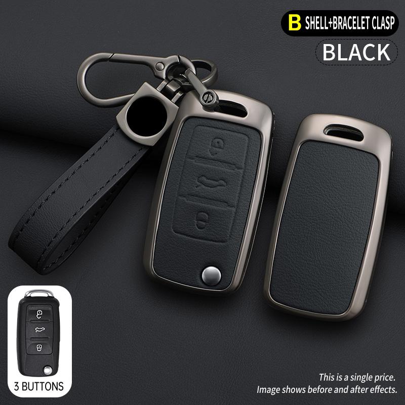 Modelegerat bilnyckelfodral till VW Volkswagen Polo Tiguan Passat B5 B6 B7 Golf 4 5 6 MK6 Jetta Lavida Skoda Octavia Seat