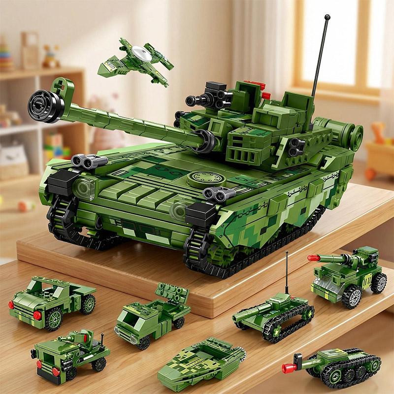 Army-Design Superior-Grade Construction Premium-Quality Bricks 8In1 Afv Top-Grade Construction-Blocks Collection Kit First-Class Plane Top-Grade