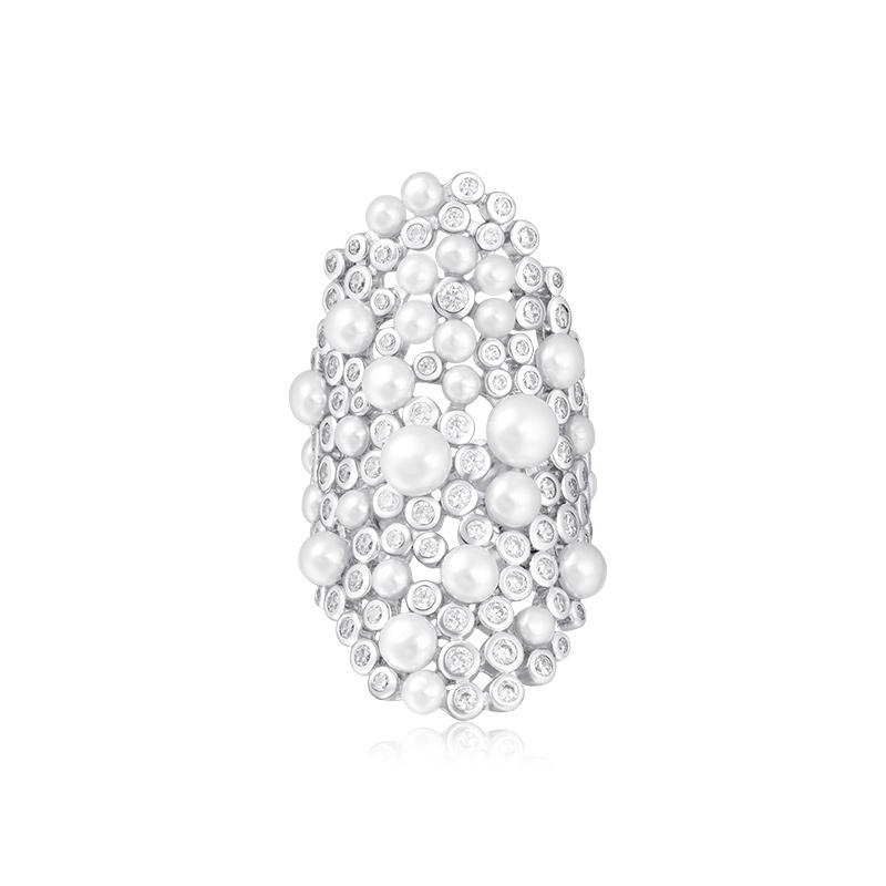 APM Monaco High-end personalized pearl design 925 silver ring for women A21086XPL