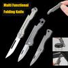 TC4 Titanium Alloy Folding Knife Multifunction Screwdriver Bottle Opener D2 Steel EDC Portable Keychain Pendant Knife