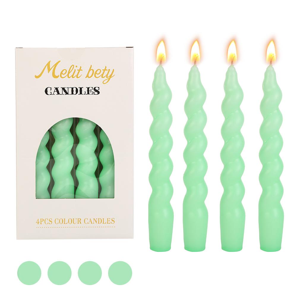 Colorful Twisted Spiral Long Rod Candle Home Creative Wedding Rodless Wax Candle
