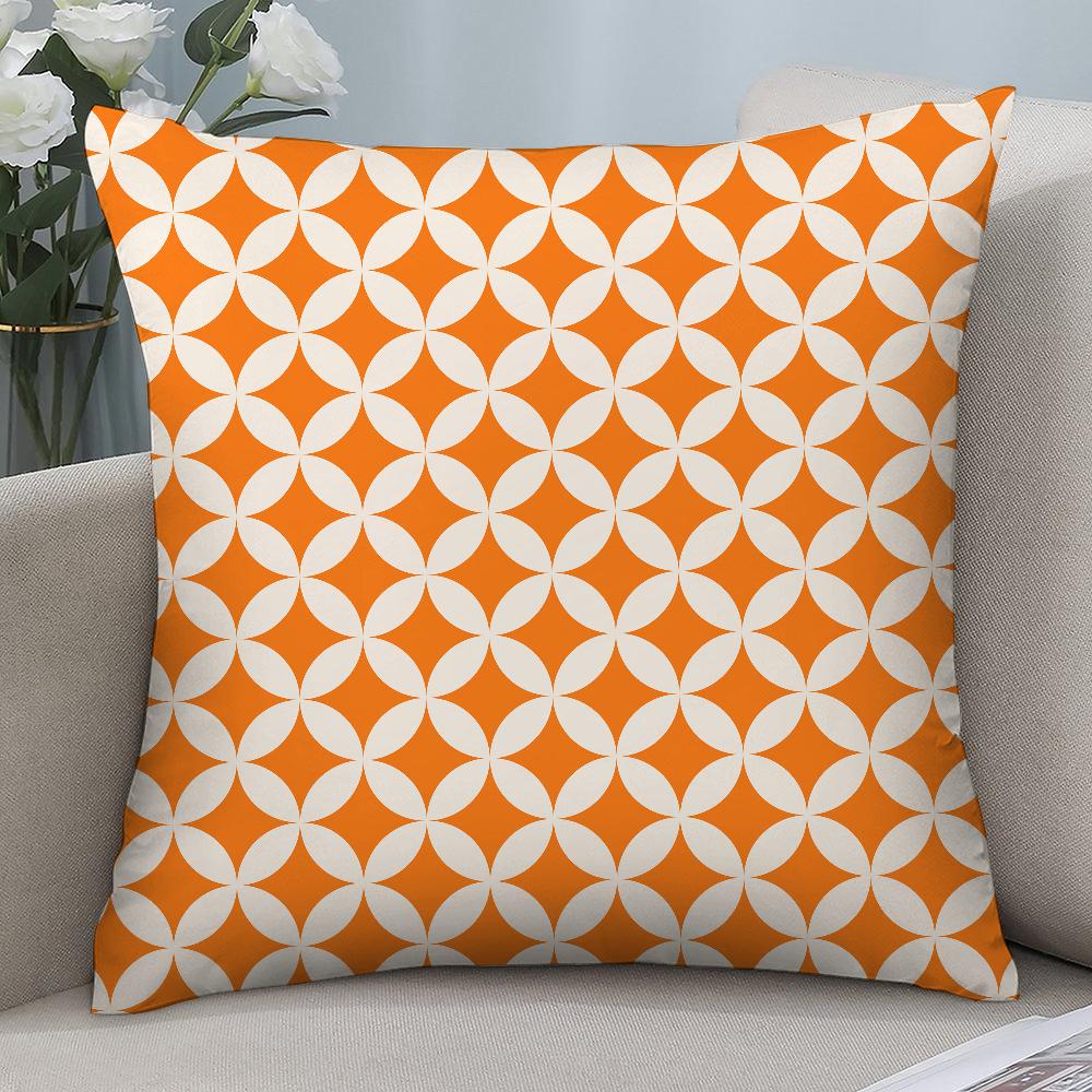 Orange Geometric Pillow Case 3D Print Polyester Fiber 40*40 cm Home Sofa Throw Pillow Cover Decoration Festival Gift