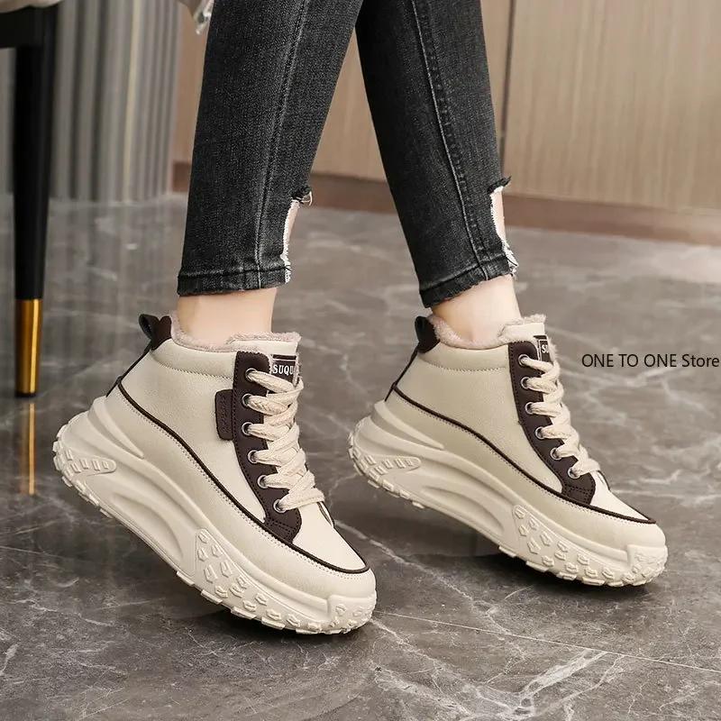 Móda 2025 Nové dámské boty Letní móda Kožené tenisky Studenti Ležérní Zapatos De Mujer Silná podrážka Sportovní Dámské Platformové boty