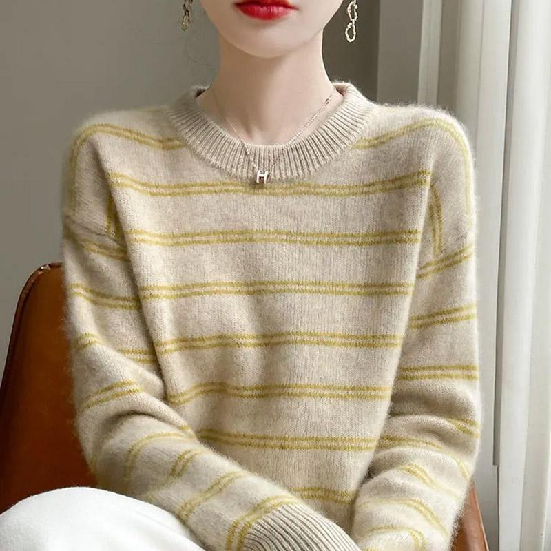 

Женский свитер Осень Зима Утепленный Пуловер Теплый Вязаный Эластичный С Длинным Рукавом Оверсайз Джемпер Топы XXL жёлтый