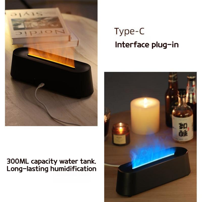New Flame Aroma Diffuser Colorful Light Essential Oil Humidifier Car and Home Mini Desktop Air Purifier for Bedroom
