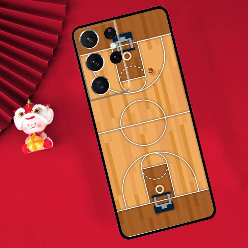 Basketball Court Case For Samsung Galaxy S25 S26 Ultra S21 S22 S20 S23 S24 Ultra Plus S10 S25 FE Cover Funda
