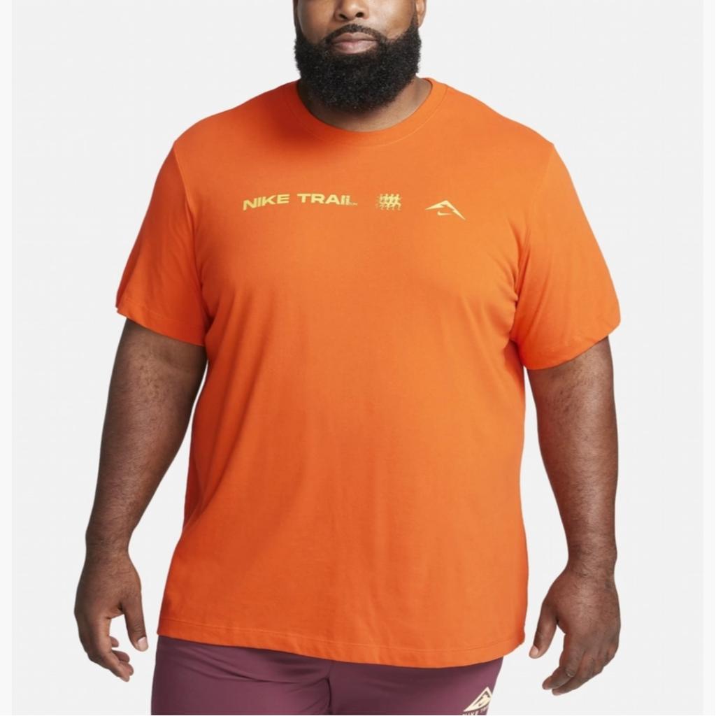 Nike Dri-FIT Letter Print Sports Short Sleeve T-Shirt Men Tops Orange FN0825-893