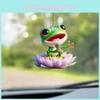 Whimsical Acrylic Frog Floral Car Charm Endearing Auto Hanging Decoration For Cars
