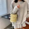 1 Pcs New Summer Design Bag Women's Texture Foreign Water Bucket Bag Woven Fashion Handbag Crossbody Bag Women Versatile Handbag
