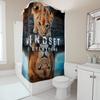 Mindset Is Everything Lion Shower Curtain, Motivational Lion Cub Reflection Bathroom Decor, Inspiring Animal Fabric Curtain