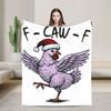 Warm Soft Blanket Girls Boys Picnic F-Caw-F Chicken Cartoon Bedding Throws Flannel Bedspread For Living Room Sofa Bed Cover