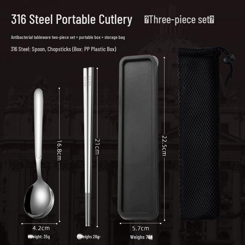 Sichun Portable Stainless Steel Cutlery Set for Students