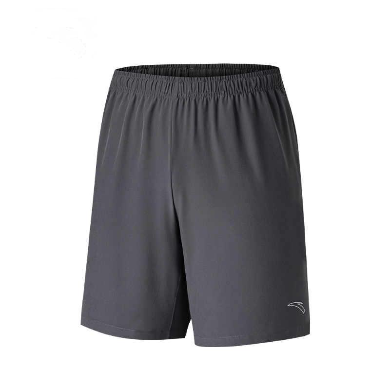 Anta Running Series Solid Color Mid Waist Breathable Elastic Versatile Five Point Casual Shorts Men shorts Castle-Gray 952525502-2