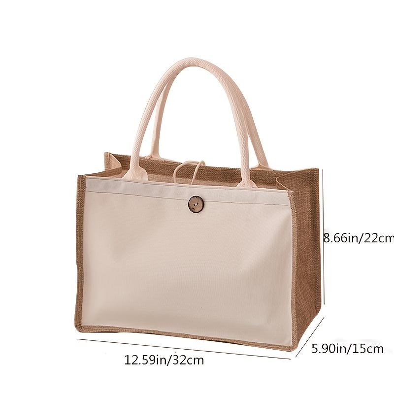 vertical linen tote bag plain simple gift bag fashion shopping bag
