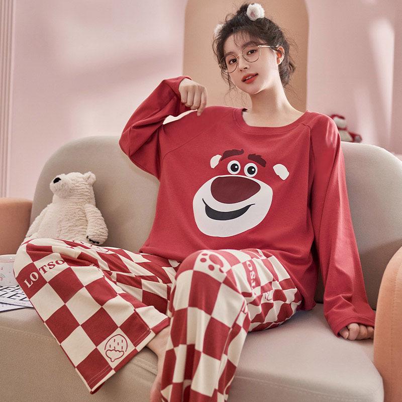 Women's Long Sleeve Cotton Pajama Set - Spring & Autumn Casual Wear