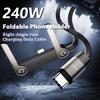 Multifunction USB Type C Cables 65W/240W High-speed Quick Charging Wire with Folding Phone Stands for IPhone 17 16 15 Samsung Xiaomi