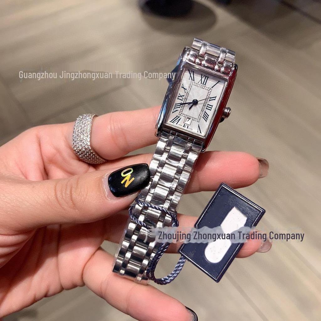 Elegancki damski zegarek kwarcowy Zhuo Wei Na Square - Super Fairy Style, wykwintna konstrukcja ze stali z dwoma igłami od Danny'ego Road'a