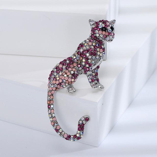 

Леопардовые броши со стразами для женщин и мужчин, булавка с животными, винтажные модные украшения, Новый год 2023