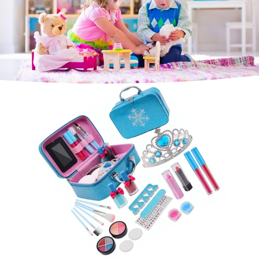 21pcs Kids Makeup Set Education Frozen Themed Washable Portable Kids Beauty Cosmetics Set