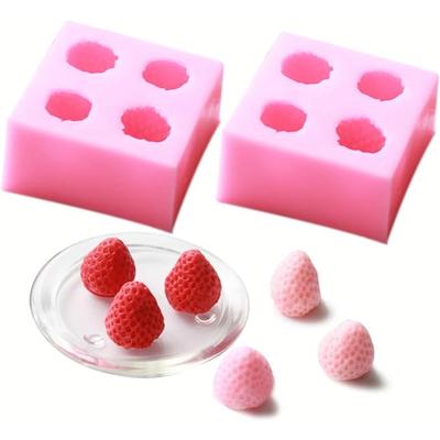 Strawberry Silicone Mold Fondant Chocolate Jelly Making Cake Tools Decorative Mold Oven Steam Available DIY Clay Resin Art