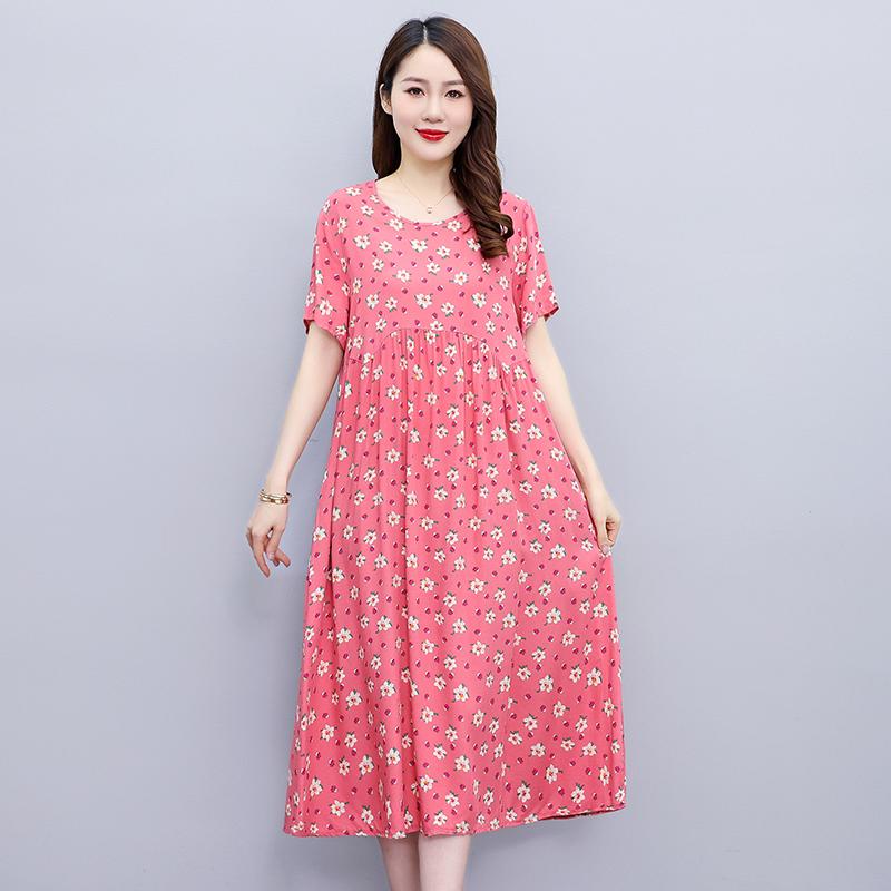 Casualowe letnie sukienki damskie z krótkim rękawem Eleganckie długie sukienki dla pań
