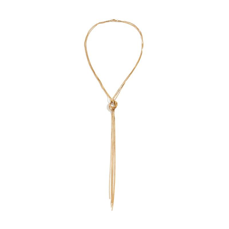 Meier Punk hip-hop snake bone chain necklace - minimalist style, long, unique, creative tassel sweater chain