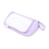 Pen Bag Large Capacity Students Handheld Portable 3 Compartments Travel Storage Organizer Purple