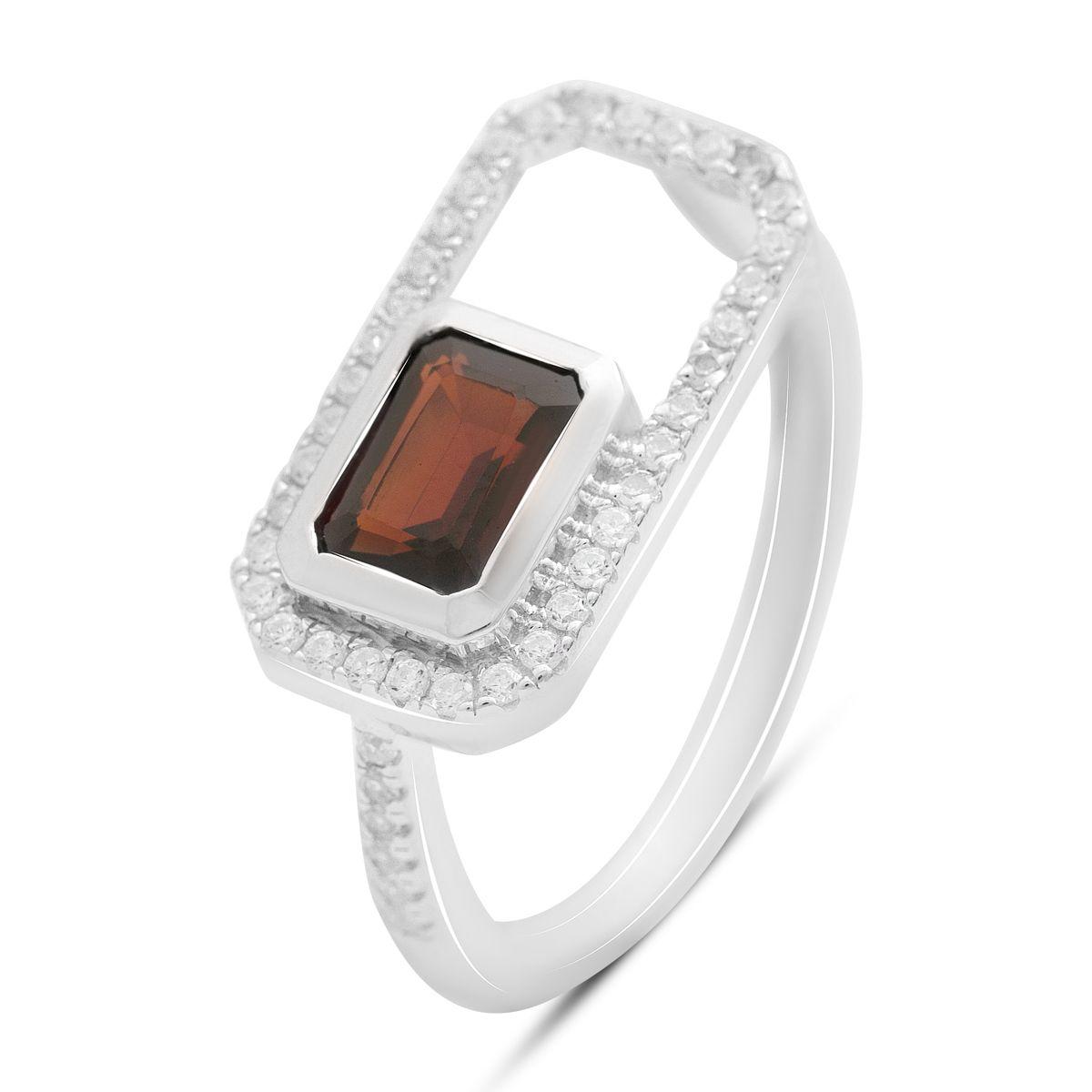 

Серебряное кольцо с натуральным гранатом 1.828ct, вес изделия 3,22 гр (2204008) 17.5 темні цукерки apple червоний колір