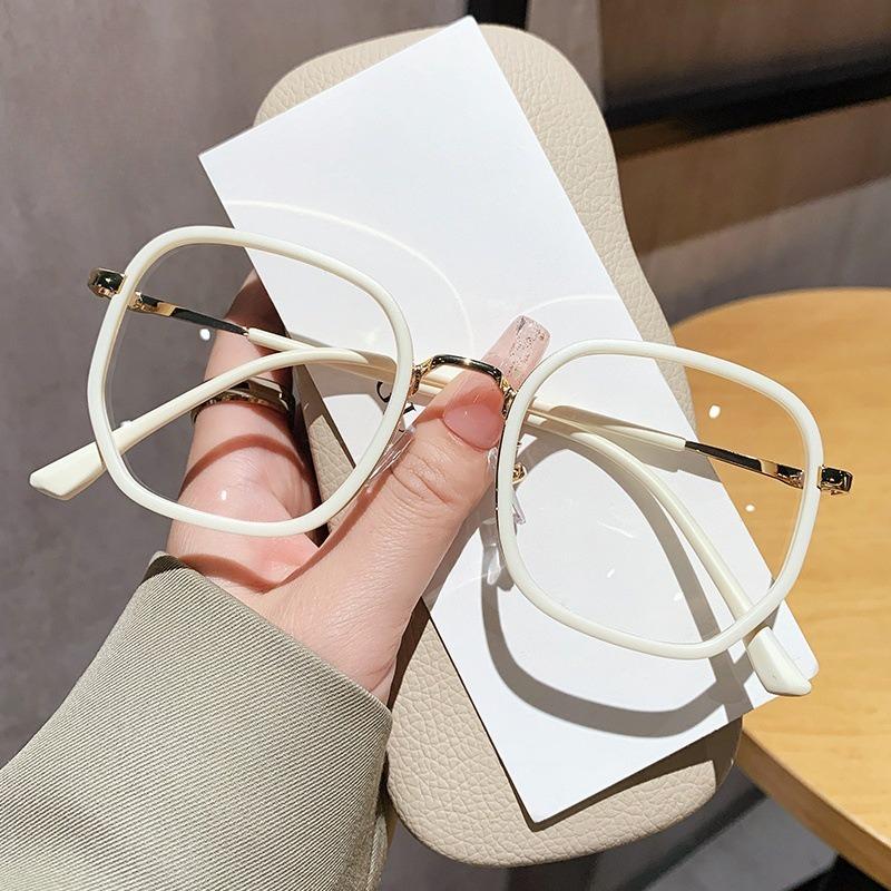 Retro Fashion Polygonal Anti-Blu-Ray Glasses Women Men Computer Anti-Radiation Glasses Interchangeable Lens