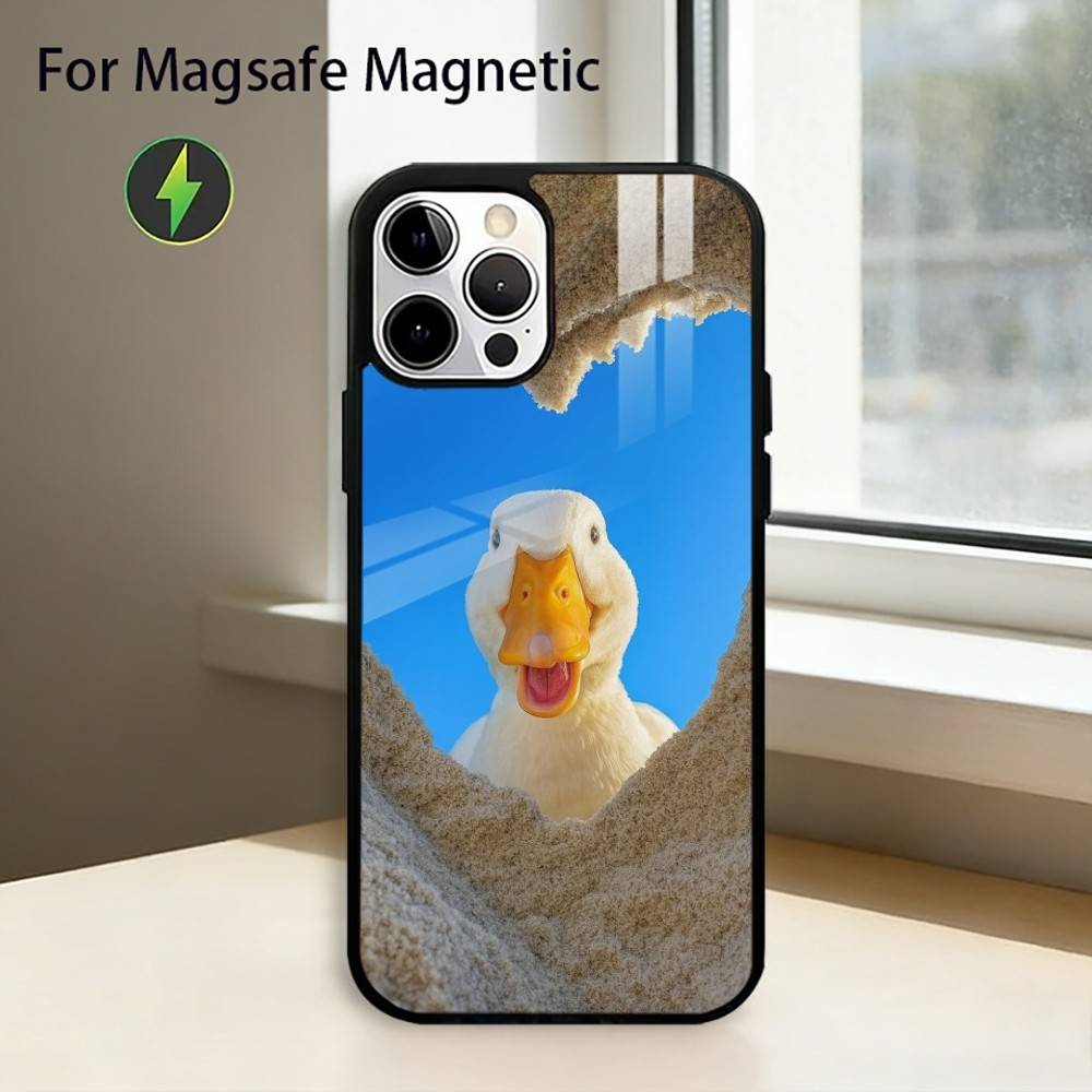 Cute Cartoon D-Duck Phone Case For iPhone17,16,15,14,13,12,11 Plus,Pro Magnetic with Magsafe Wireless Charging