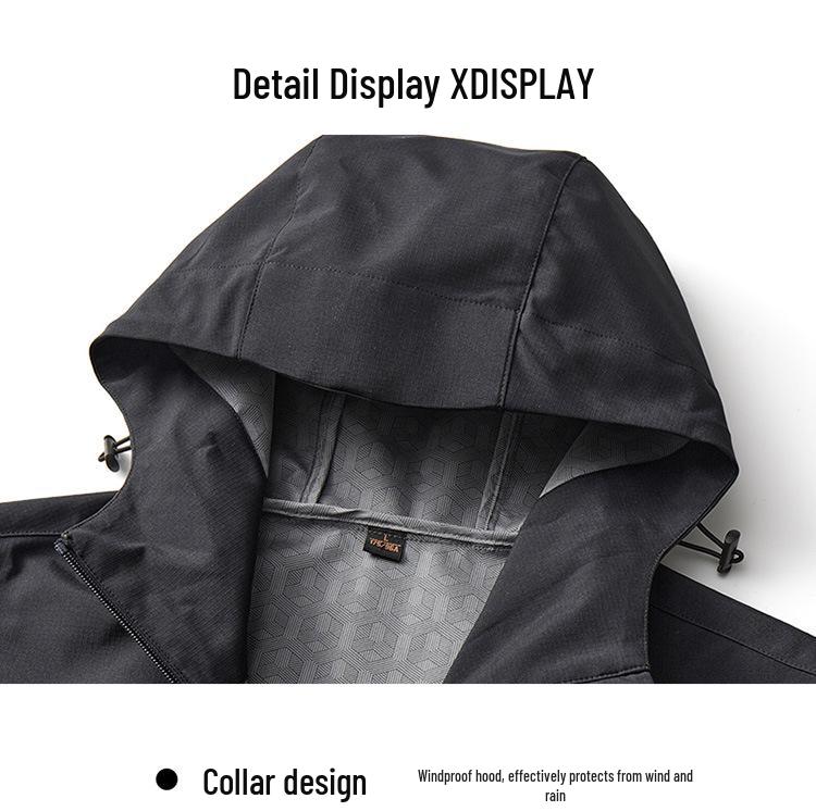 Lightweight Waterproof Hooded Shell Jacket for Couples - Trendy Outdoor Mountaineering Wear