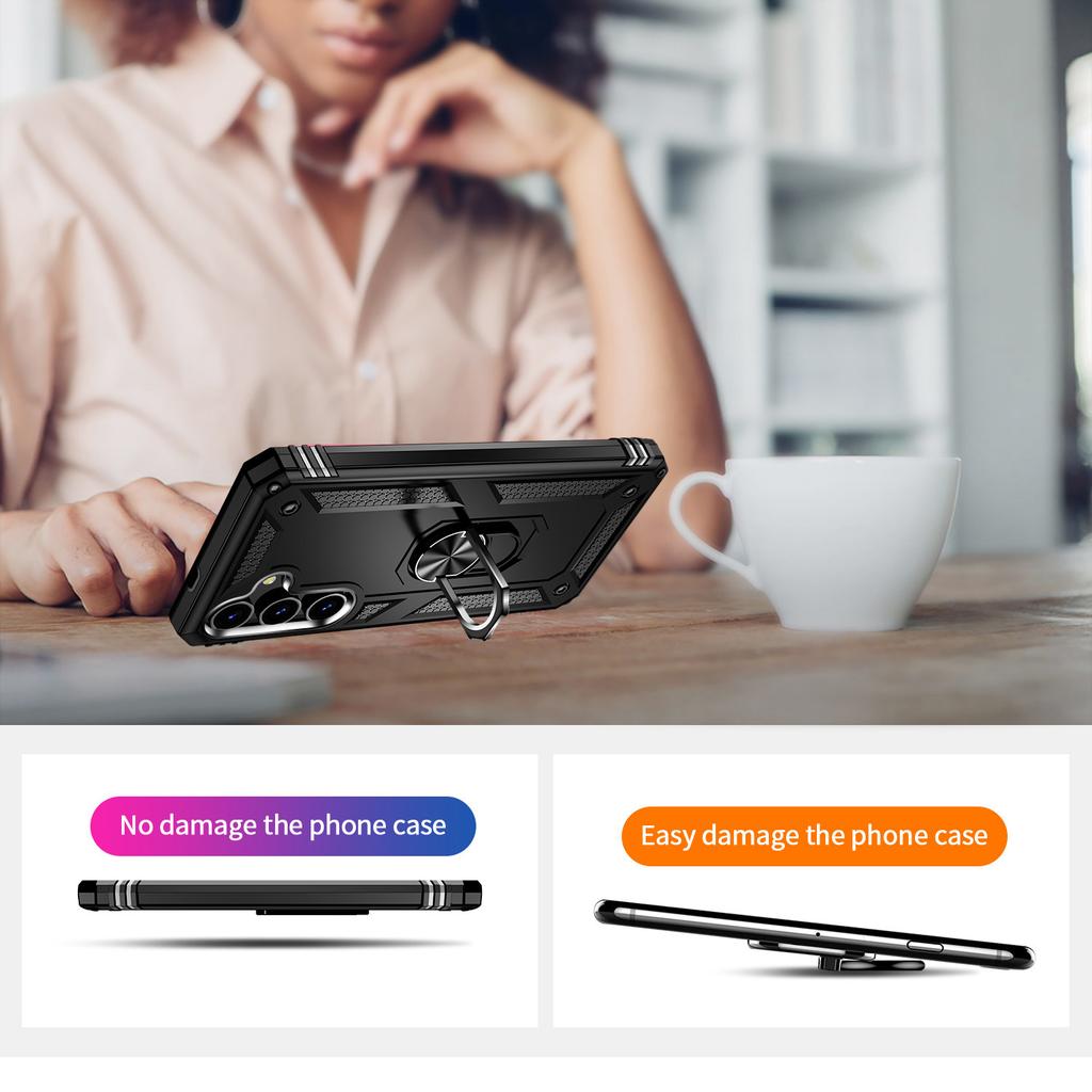 For Samsung Galaxy S24 Case Drop-resistant PC+TPU Kickstand Phone Protector