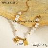 Elegant Baroque Faux Pearl Stainless Steel Layered Bracelet Earrings Set