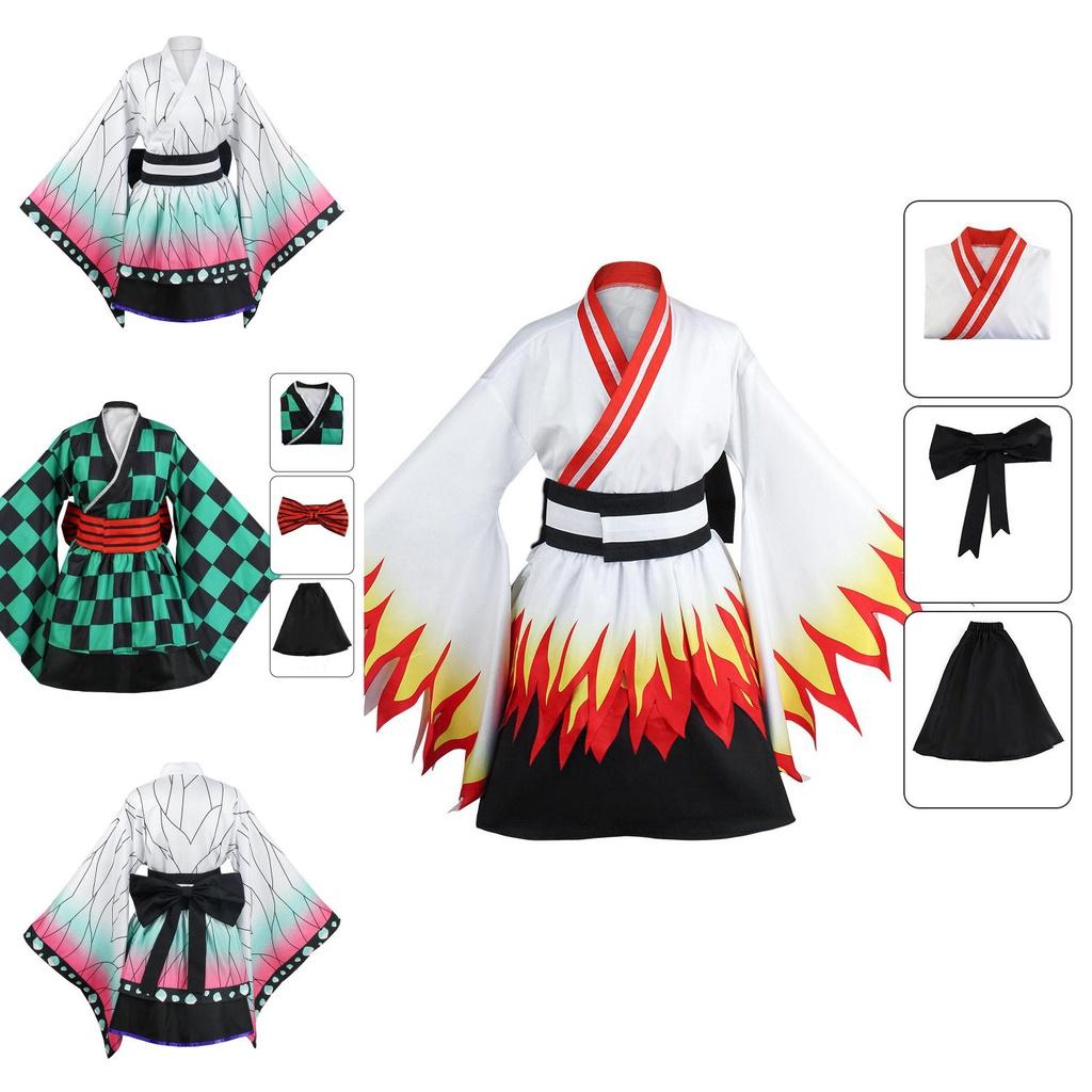 Demon Slayer Kamado Tanjirou Agatsuma Zenitsu Cosplay Dienstmädchenkleid – Atmungsaktiv Exquisit