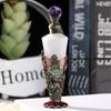 Artistic Conical Shape 25ml Empty Perfume Bottle Glass And Zinc Alloys Featuring Enamel Design