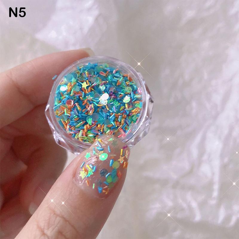 Eine Box Glitzernder Stern Macaron Nägel Pailletten Helle Pailletten Scheiben DIY Charme Flakes Dekor Zubehör Pailletten