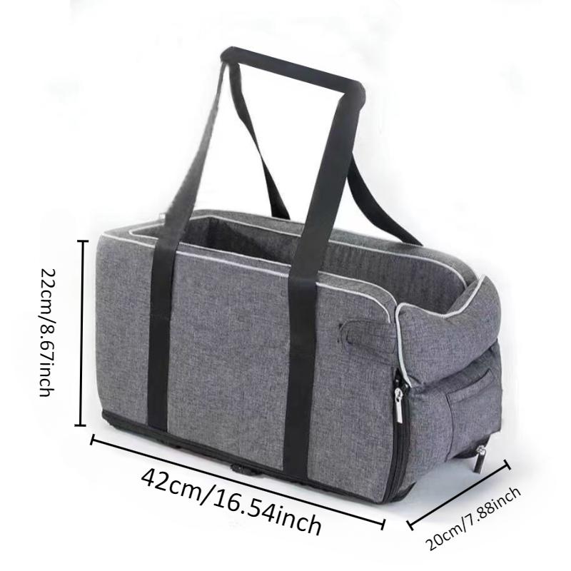 

1 шт. Детское автомобильное сиденье для домашних животных с надежным креплением подлокотника, удобное хлопковое дорожное безопасное сиденье, переносная сумка для собак для кошек и маленьких собак серый