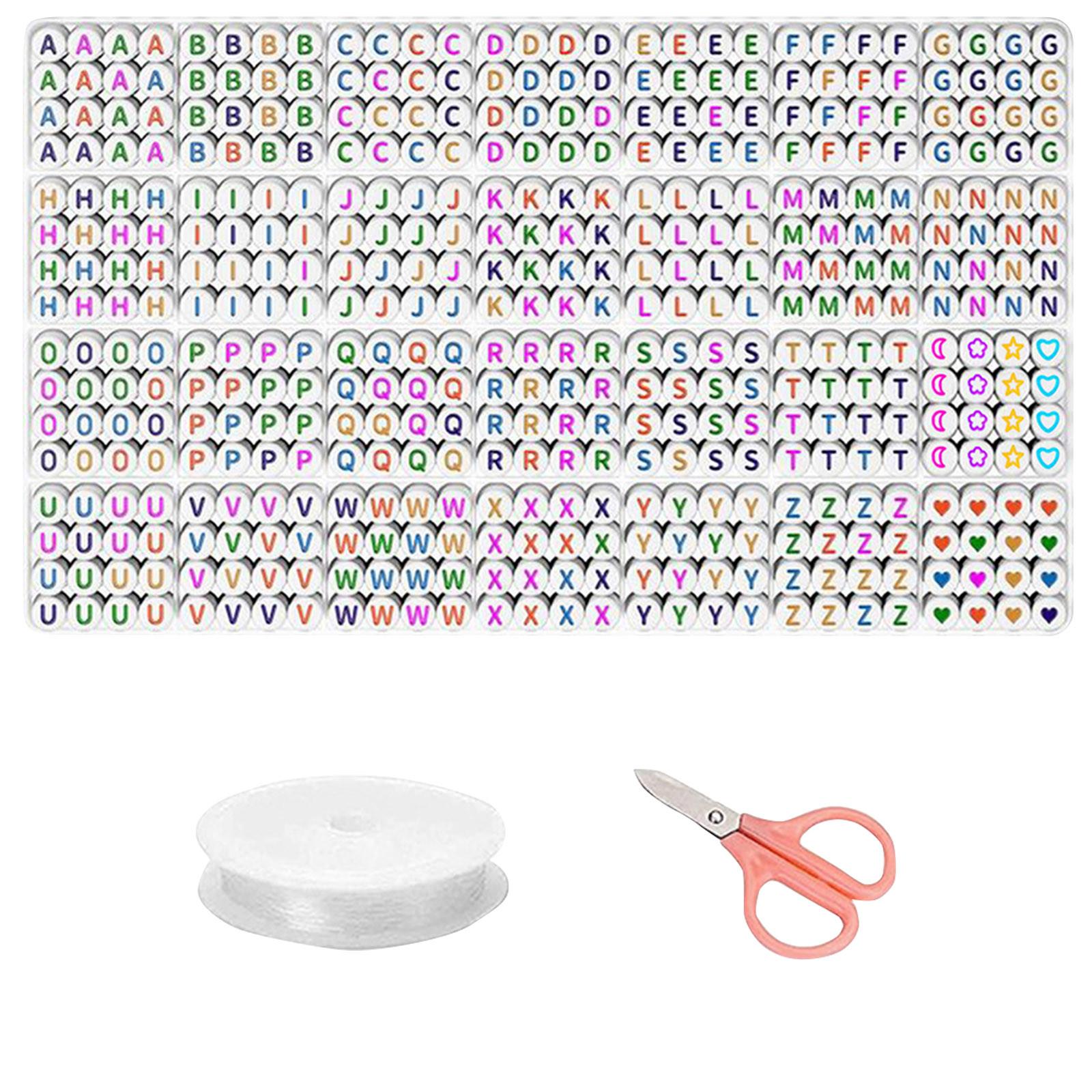

1400pcs Round Letter Beads For Jewelry Making, 28 Style Gold Alphabet Acrylic Beads Kits Heart Beads For Bracelets Making One Size
