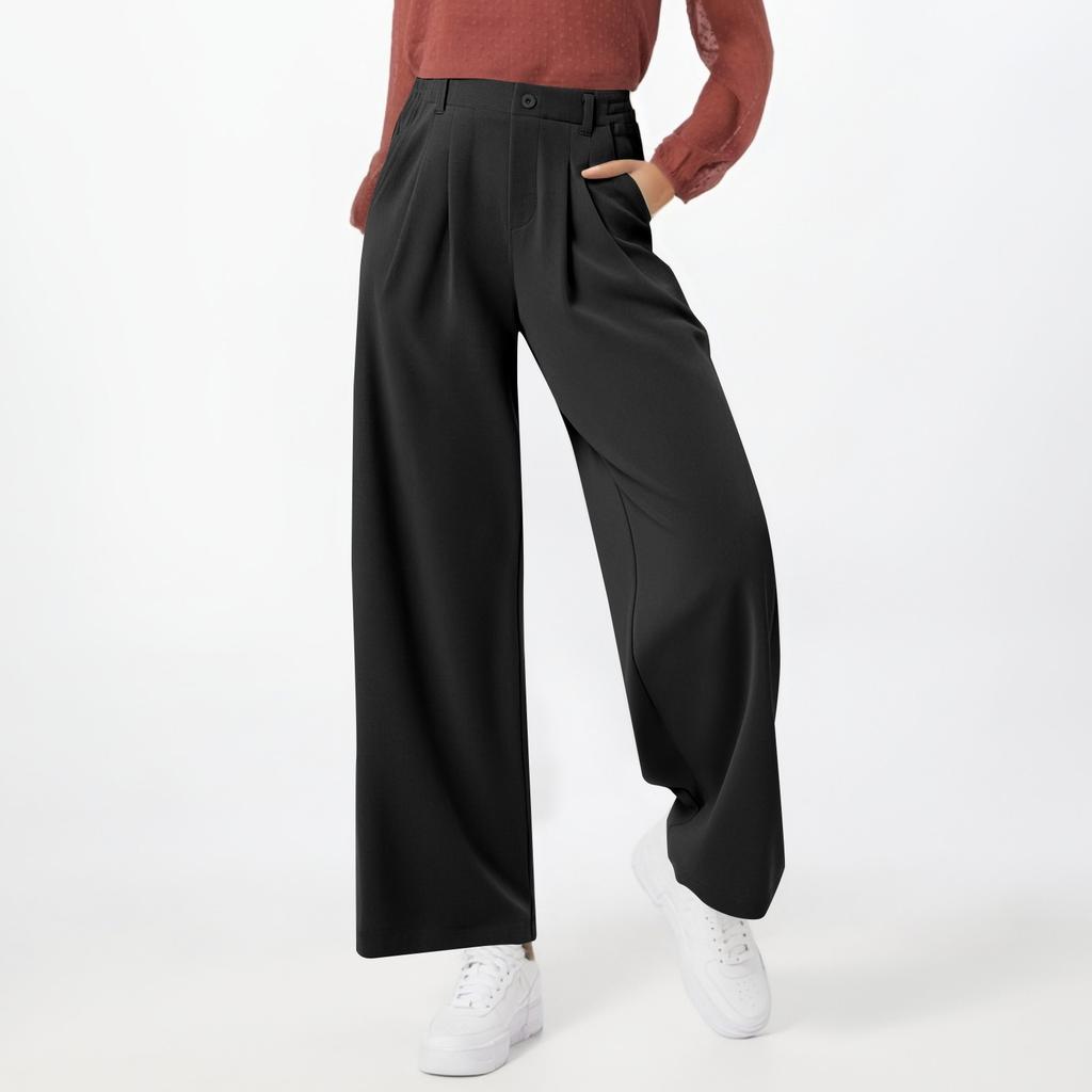 Women's Stylish High-waisted Button-down Casual Wide-leg Pants
