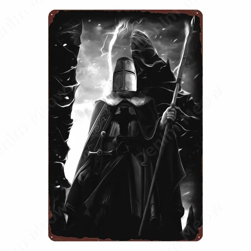 The Crusaders Vintage Metal Tin Sign, Bar, Club, Cafe, Home, Bedroom, Wall Decoration, Cruciata Art Poster, Catholicism Plaqu